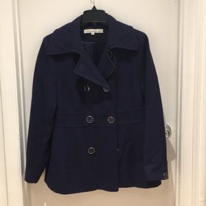 Navy double breasted winter coat